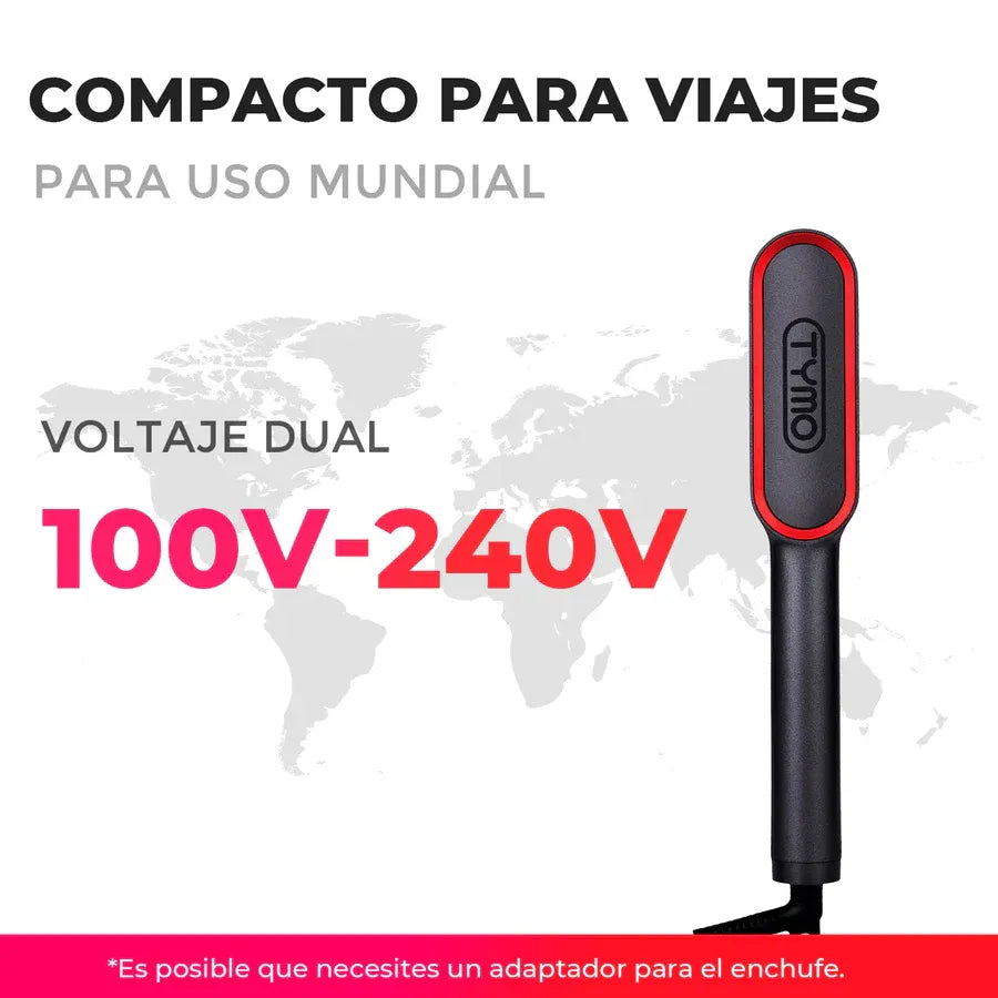 Pack Cepillo Alisador Tymo 2 en 1 Hair Queen + Regalo: Kit Acessorios